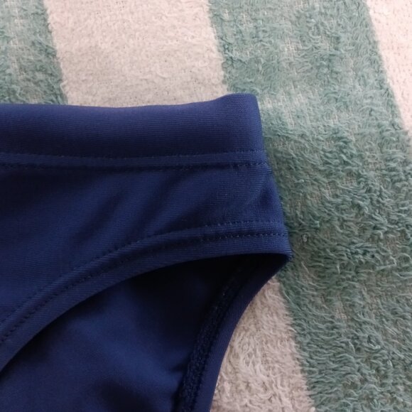 (*) VINTAGE ASICS SWIM BRIEF, NAVY BLUE, ASIAN SIZE "O" (33"-35") - Pre-Owned - Picture 3 of 8